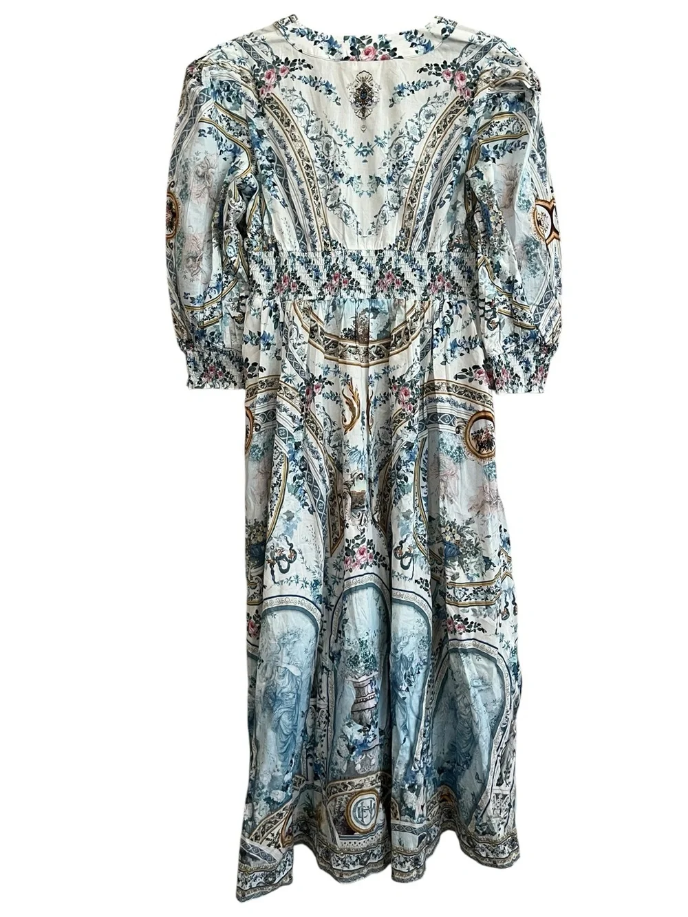 Milla by Camilla Girls Shirred Waist Maxi Dress Blue Floral Embellished Sz 12